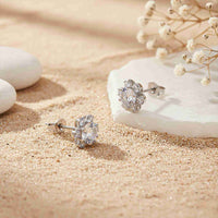 2.75Ct Moissanite Mini Flower Stud Earrings