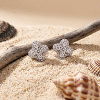 1Ct Moissanite Clover Stud Earrings Gold Vermeil (2.5 Micron)