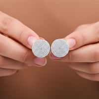Golden Moissanite Bold Hip-Hop Stud Earrings