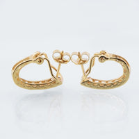 Golden Moissanite Omega Hoop Earrings