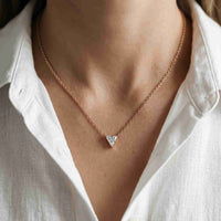 0.74Ct Moissanite Trillion Cut Bezel Set Pendant Rose Gold