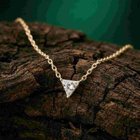 0.74Ct Moissanite Trillion Cut Bezel Set Pendant Gold