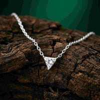 0.74Ct Moissanite Trillion Cut Bezel Set Pendant White