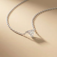 0.74Ct Moissanite Trillion Cut Bezel Set Pendant White