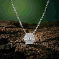 0.60Ct Moissanite Hexagon Geometric Pendant White