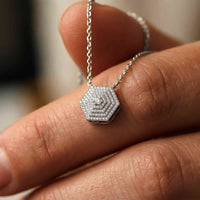 0.60Ct Moissanite Hexagon Geometric Pendant White