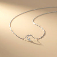 0.20Ct Moissanite Crescent Moon Pendant White