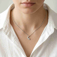 0.20Ct Moissanite Crescent Moon Pendant White