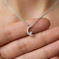 0.20Ct Moissanite Crescent Moon Pendant White