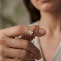 0.36Ct Moissanite Classic Heart Trio Pendant Rose Gold