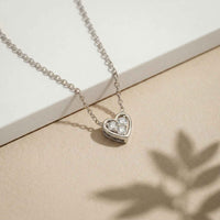 0.36Ct Moissanite Classic Heart Trio Pendant White