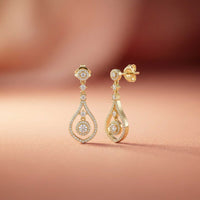 1.29Ct Moissanite Elegant Teardrop Dangle Earrings