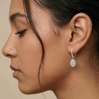 4.02Ct Moissanite Classic Halo Drop Hoop Earrings