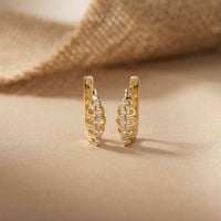 0.26Ct Moissanite Textured Cascade Drop Earrings Gold