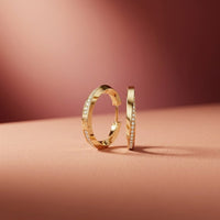 0.38Ct Moissanite Classic Line Hoop Earrings Gold