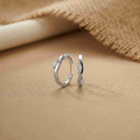 0.25Ct Moissanite Wave Curve Marquise Hoop Earrings White