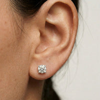 4Ct Moissanite Classic Round Solitaire Stud Earrings White