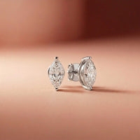 1.5Ct Moissanite Sleek Marquise Cut Stud Earrings White