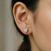 1.5Ct Moissanite Classic Heart Cut Solitaire Stud Earrings Rose Gold