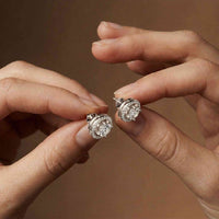 2.52Ct Moissanite Classic Halo Stud Earrings White