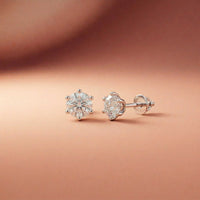 1.22Ct Moissanite Classic Six Prong Stud Earrings White