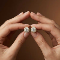 2.90Ct Moissanite Classic Round Halo Stud Earrings