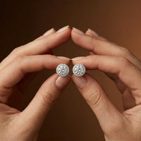 2.90Ct Moissanite Classic Round Halo Stud Earrings