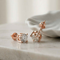 2.5Ct Moissanite Classic Solitaire Stud Earrings