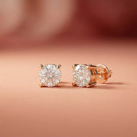 2.5Ct Moissanite Classic Solitaire Stud Earrings