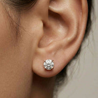 2.5Ct Moissanite Classic Solitaire Stud Earrings
