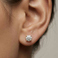 2.5Ct Moissanite Classic Solitaire Stud Earrings