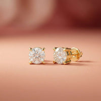 2.5Ct Moissanite Classic Solitaire Stud Earrings