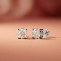 2.5Ct Moissanite Classic Solitaire Stud Earrings