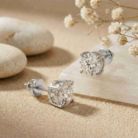 2.5Ct Moissanite Classic Solitaire Stud Earrings
