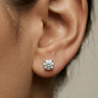 2.5Ct Moissanite Classic Solitaire Stud Earrings