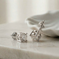 2.5Ct Moissanite Classic Solitaire Stud Earrings