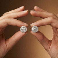 3.42Ct Moissanite Triple Halo Stud Earrings