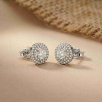 3.42Ct Moissanite Triple Halo Stud Earrings