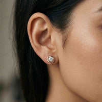 0.47Ct Moissanite Twisted Halo Stud Earrings