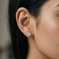 0.47Ct Moissanite Twisted Halo Stud Earrings