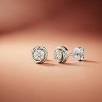 0.47Ct Moissanite Twisted Halo Stud Earrings