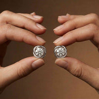 0.47Ct Moissanite Twisted Halo Stud Earrings