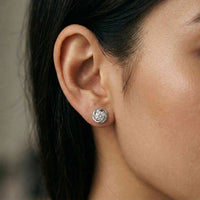 0.47Ct Moissanite Twisted Halo Stud Earrings