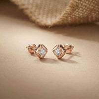 0.47Ct Moissanite Petal Frame Stud Earrings