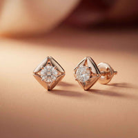 0.47Ct Moissanite Petal Frame Stud Earrings
