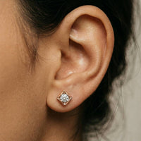 0.47Ct Moissanite Petal Frame Stud Earrings