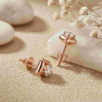 0.47Ct Moissanite Petal Frame Stud Earrings