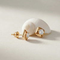 0.47Ct Moissanite Petal Frame Stud Earrings