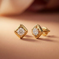 0.47Ct Moissanite Petal Frame Stud Earrings