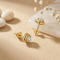 0.47Ct Moissanite Petal Frame Stud Earrings